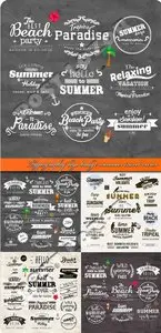 Typography logo badge summer travel vector