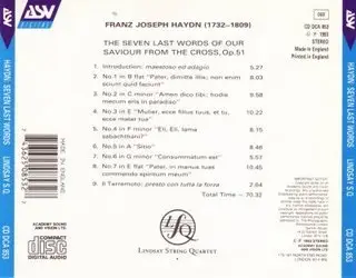 Haydn : The Seven Last Words - The Lindsays - 1993.