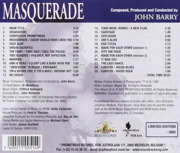 John Barry - Masquerade: Original MGM Motion Picture Soundtrack (1988) Limited CD Release 2002