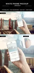 GraphicRiver Hand Holding White Phone Mockup