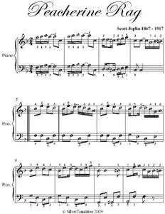 «Peacherine Rag Easy Piano Sheet Music» by Scott Joplin