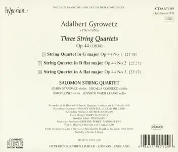 Salomon String Quartet - Adalbert Gyrowetz: Three String Quartets (2000)