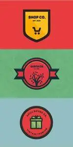 CreativeMarket - 10 Logos & Badges Pack 04