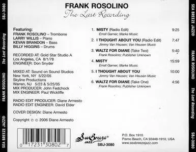 Frank Rosolino - The Last Recording (1978) {See Breeze Jazz SBJ-3080 rel 2006}