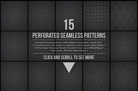 CreativeMarket - 15 Seamless Perforated Patterns