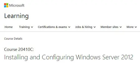  MS Course 20410C - Installing and Configuring Windows Server 2012