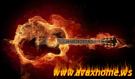 Stock Photos - Fiery Guitar 2