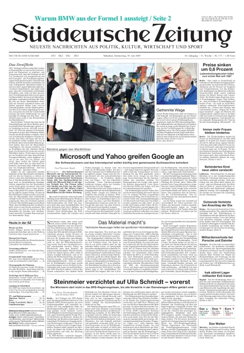 Sueddeutsche Zeitung vom 30.07.2009