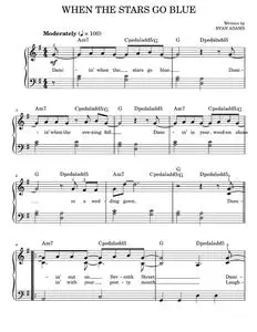 When The Stars Go Blue - Ryan Adams, Tim McGraw (Easy Piano)