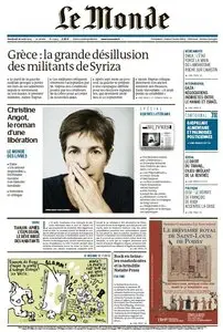 Le Monde du Vendredi 28 Aout 2015