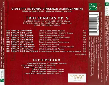 Lorenzo Colitto, Archipelago - Giuseppe Aldrovandini: Trio Sonatas Op. V (2024)