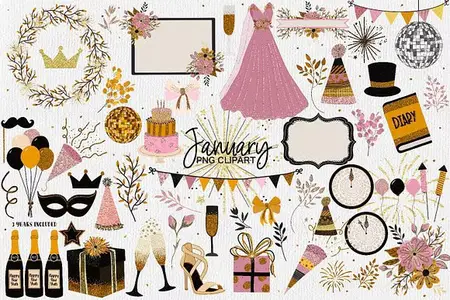 New Years Eve - January Clipart