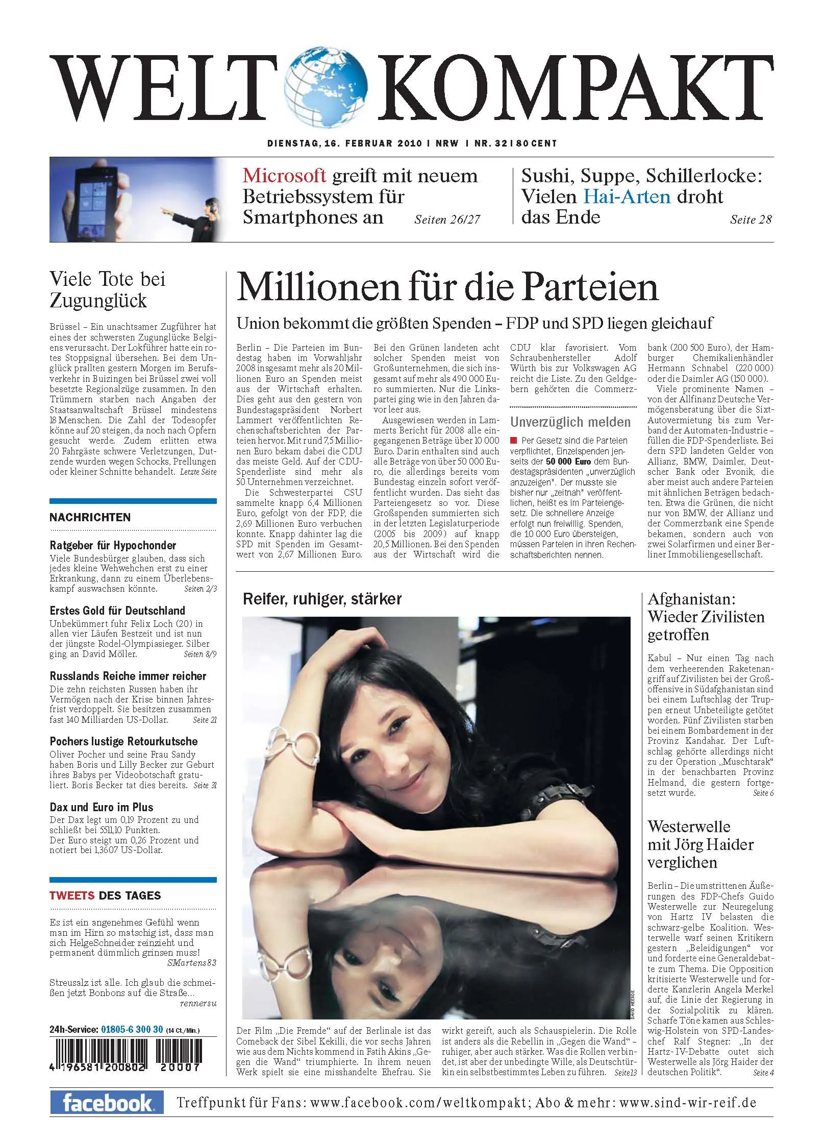 Die Welt kompakt vom 16. Februar 2010