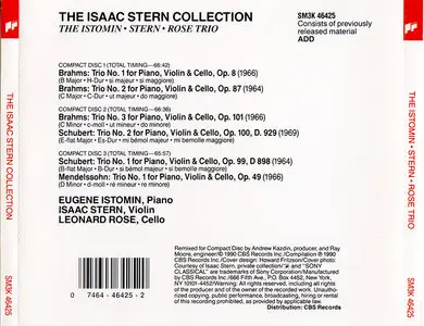 Istomin · Stern · Rose · The Trio Recordings Vol. I · Brahms · Mendelssohn · Schubert [3CD set]
