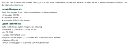 Static Test Software Suite 1.1