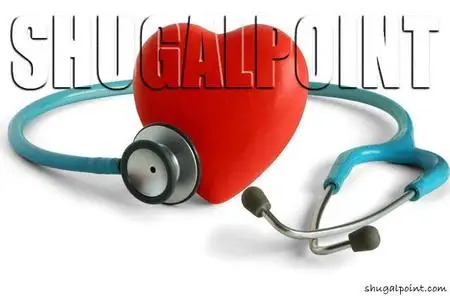 Heart and a stethoscope in white background