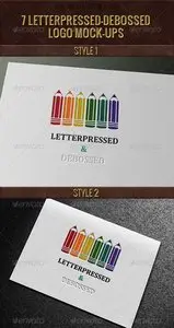 GraphicRiver 7 Letterpressed-Debossed Logo Mock-Ups