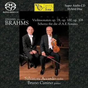 Salvatore Accardo & Bruno Canino - Johannes Brahms Sonaten op.78, op.100, op. 108 (2010/2021) [Official Digital Download 24/88]