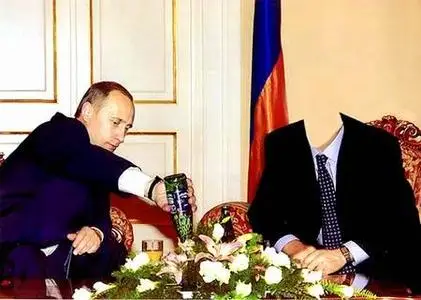 Photo-montage with Russian President Vladimir Putin