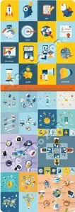 Templates flat design concept business vector set 26