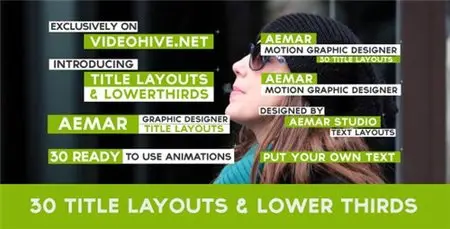 30 Text Layouts & Lower Thirds - After Effects Project (Videohive)