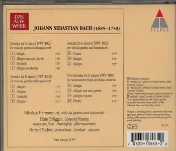 Bach sonatas for viola da gamba and harpsichord Nikolaus Harnoncourt Herbert tachezi 