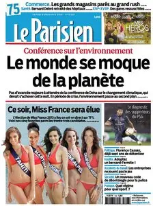 Le Parisien + Cahier Paris du Samedi 8 Décembre 2012