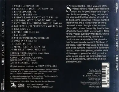 Shirley Scott - Like Cozy (1960) {Prestige PRCD-24258-2 rel 2001}