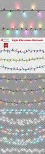 Vectors - Light Christmas Garlands