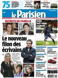 Le Parisien + Cahier Paris du Samedi 15 Septembre 2012