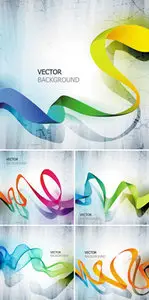 Abstract Color Ribbons Vector
