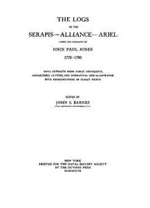«The Logs of the Serapis--Allance--Ariel, Under the Command of John Paul Jones, 1779–1780» by John Barnes