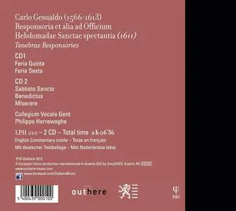 Philippe Herreweghe, Collegium Vocale Gent - Carlo Gesualdo: Responsoria 1611 (2013)