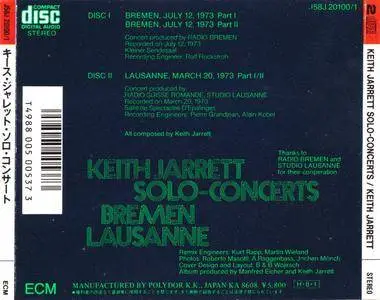 Keith Jarrett -  Solo Concerts: Bremen / Lausanne (1973) {2 CD Set ECM-Polydor Japan, J58J 20100-1, Early Press rel 1986}