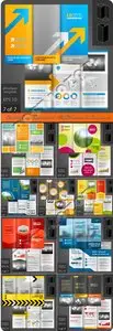 Business flyer brochure vector set - Tri fold business brochure vector 42