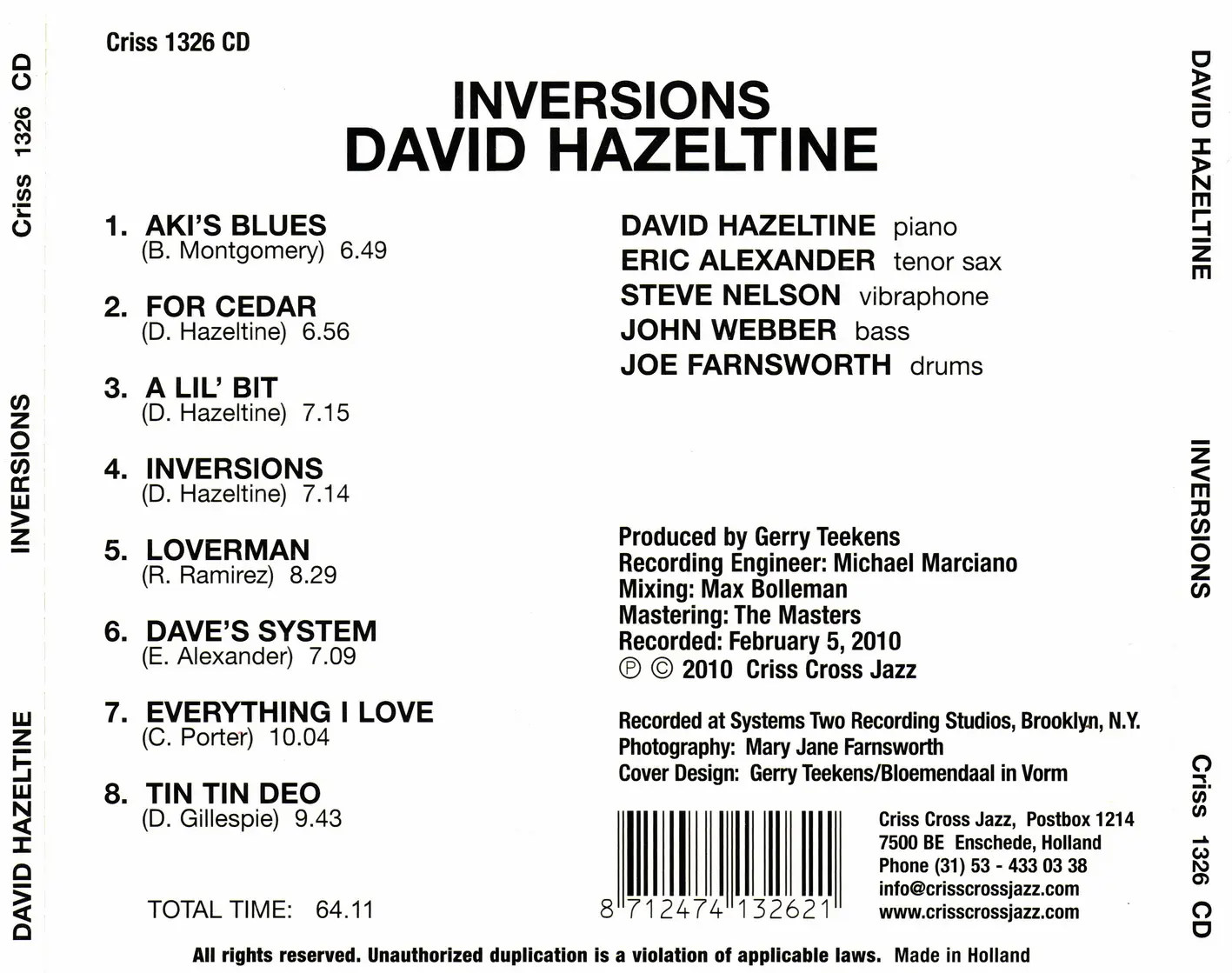 David Hazeltine - Inversions (2010)