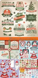 Christmas discount labels vector