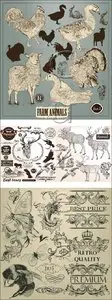 Vector - Domestic and wild animals