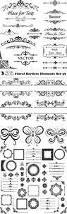 Vectors - Floral Borders Elements Set 59