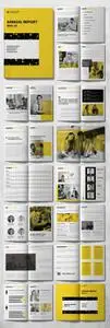 Annual Report Brochure Layout with Yellow Accents 513056248