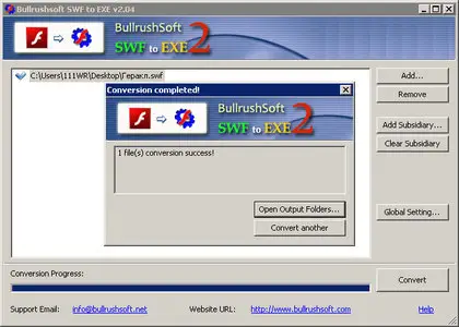 Bullrushsoft SWF to EXE Converter 2.04