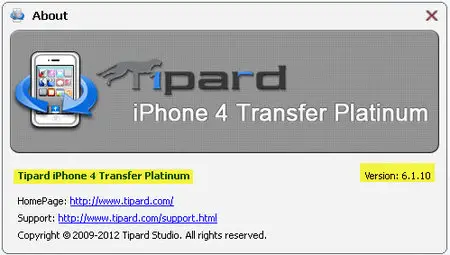 Tipard iPhone 4 Transfer Platinum v6.1.10 Multilanguage
