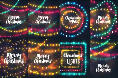 CreativeMarket - Collection of vector christmas light