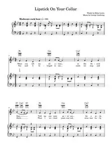 Lipstick on your collar - Connie Francis (Piano-Vocal-Guitar (Piano Accompaniment))