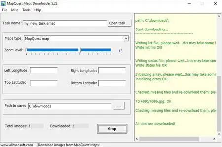 AllMapSoft Easy MapQuest Maps Downloader 5.22