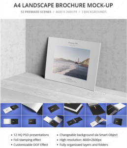 GraphicRiver - A4 Landscape Brochure Mock-Up