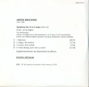 Bruckner - 9 Symphonies - Eugen Jochum (2003) [9CD BoxSet] {Deutsche Grammophon Collectors Edition}