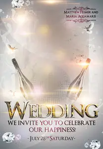 Flyer PSD Template - Wedding Event plus Facebook Cover