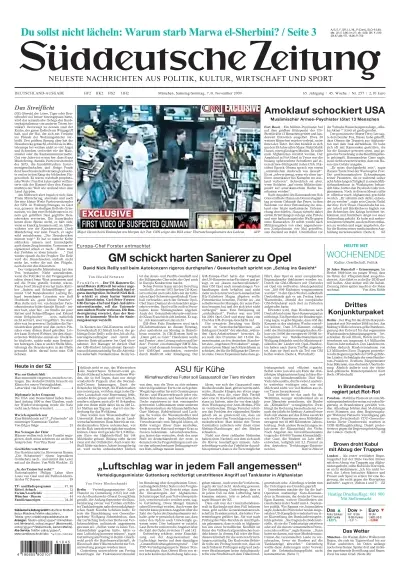 Sueddeutsche Zeitung vom 07.11.2009