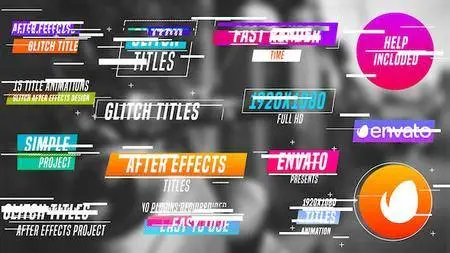 Colourful Glitch Titles - Project for After Effects (VideoHive)